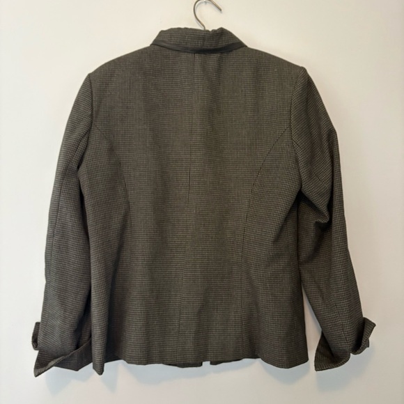 Beechers Brook Women’s Houndstooth Zip-Up Jacket with Faux Leather Trim – Size 8 - Picture 7 of 8